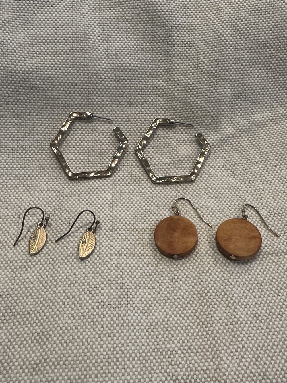 Gold Hexagon Hoop Earrings - Gold